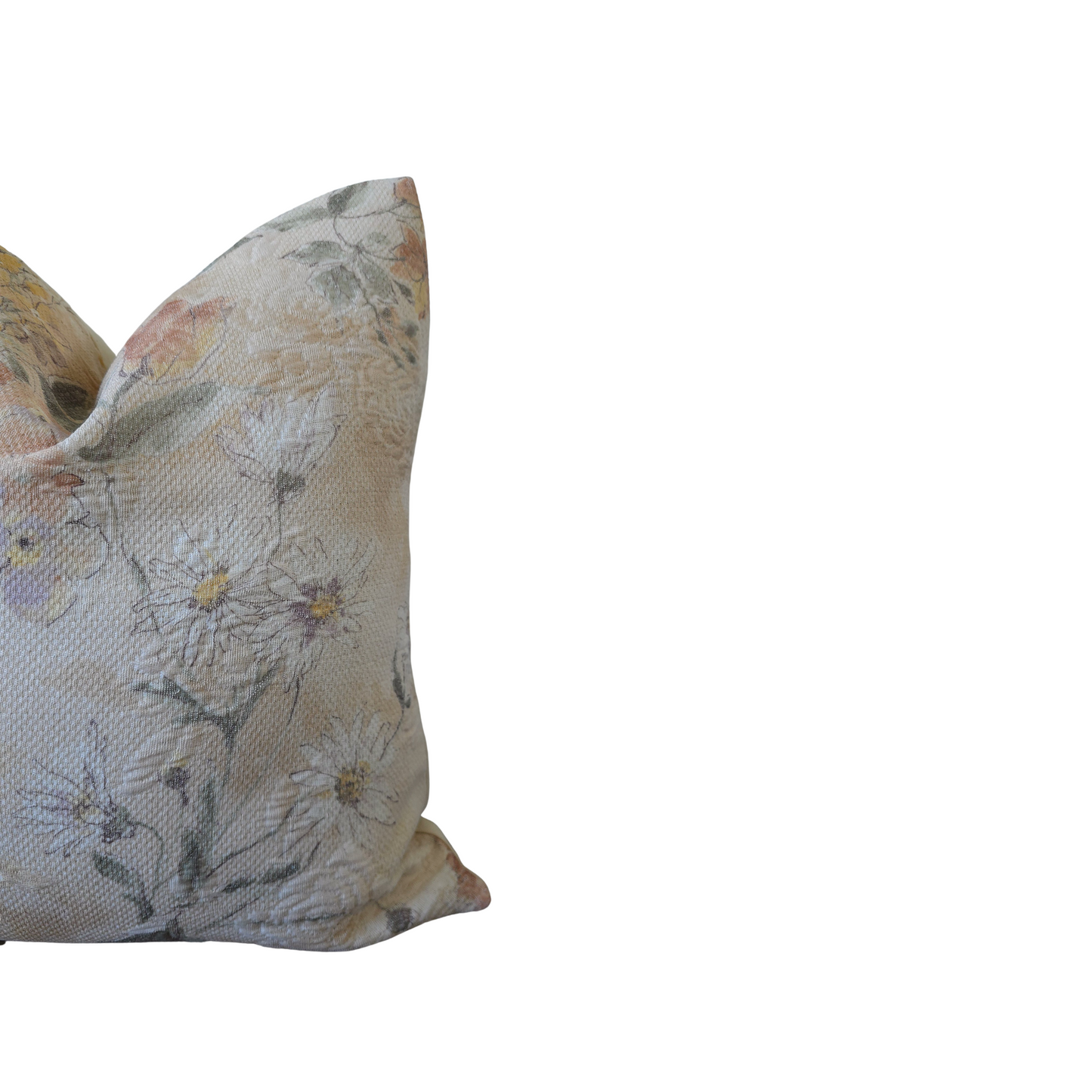 Golden Hour Floral Jacquard Throw Pillow Cover | Warm Tones & Elegant Texture