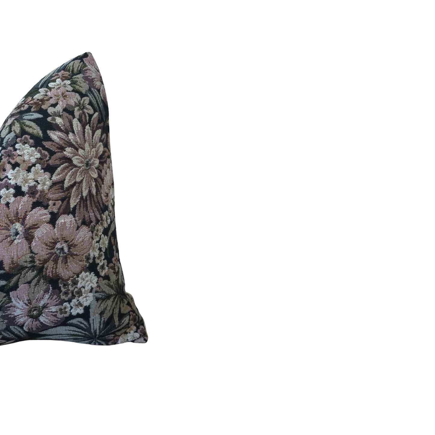 Dramatic Midnight Bloom 20x20 Pillow Cover – Rich Floral Tapestry for Elegant Interiors