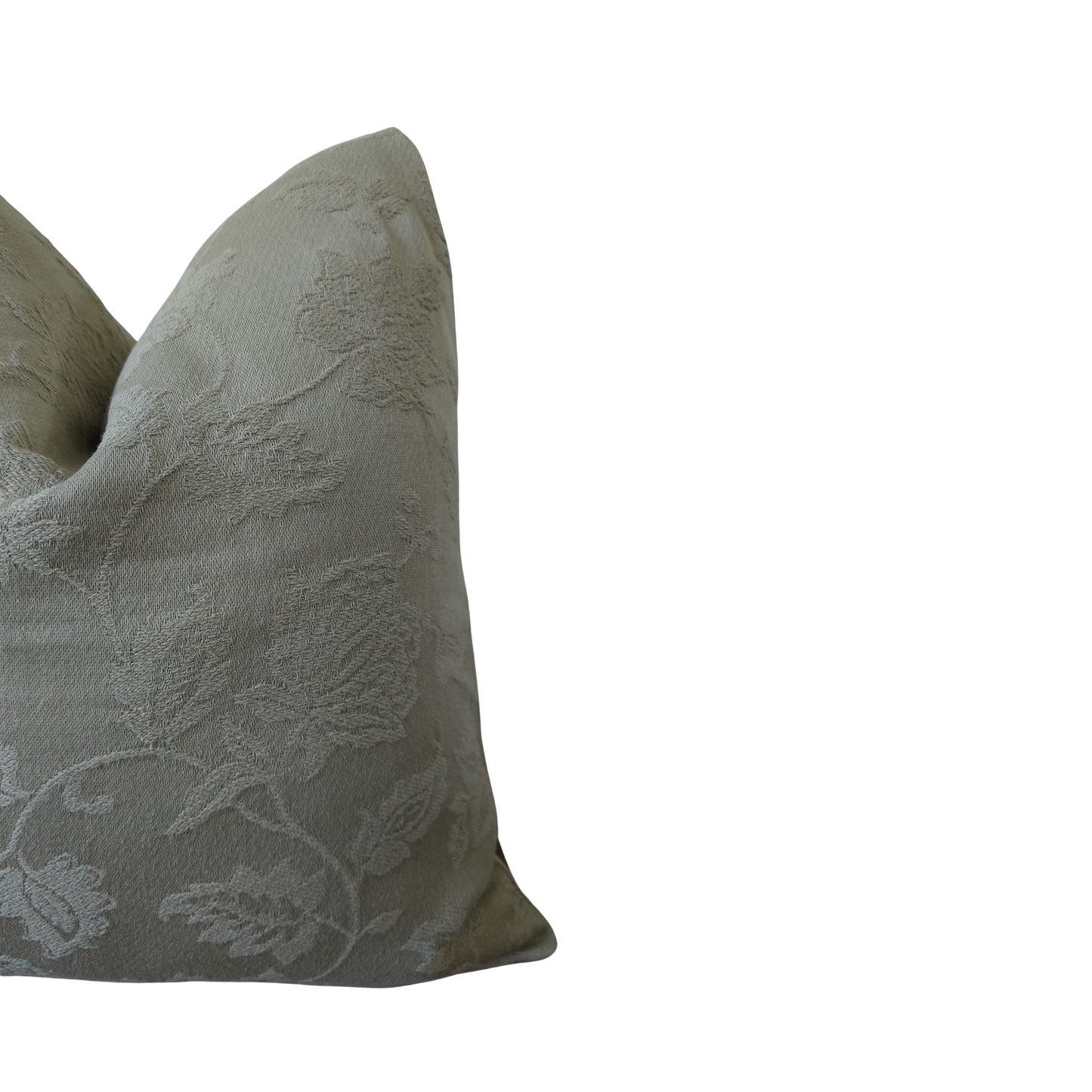 Elegant 20x20 Sage Green Floral Damask Throw Pillow Cover | Decorative Accent Cushion | Premium Home Decor
