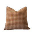 BRADY || Orange Check Throw Pillow Cover, Hmong Cotton Fabric, Textured Fabric (RTS)