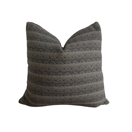 "Granite" Gray Textured Woven Throw Pillow