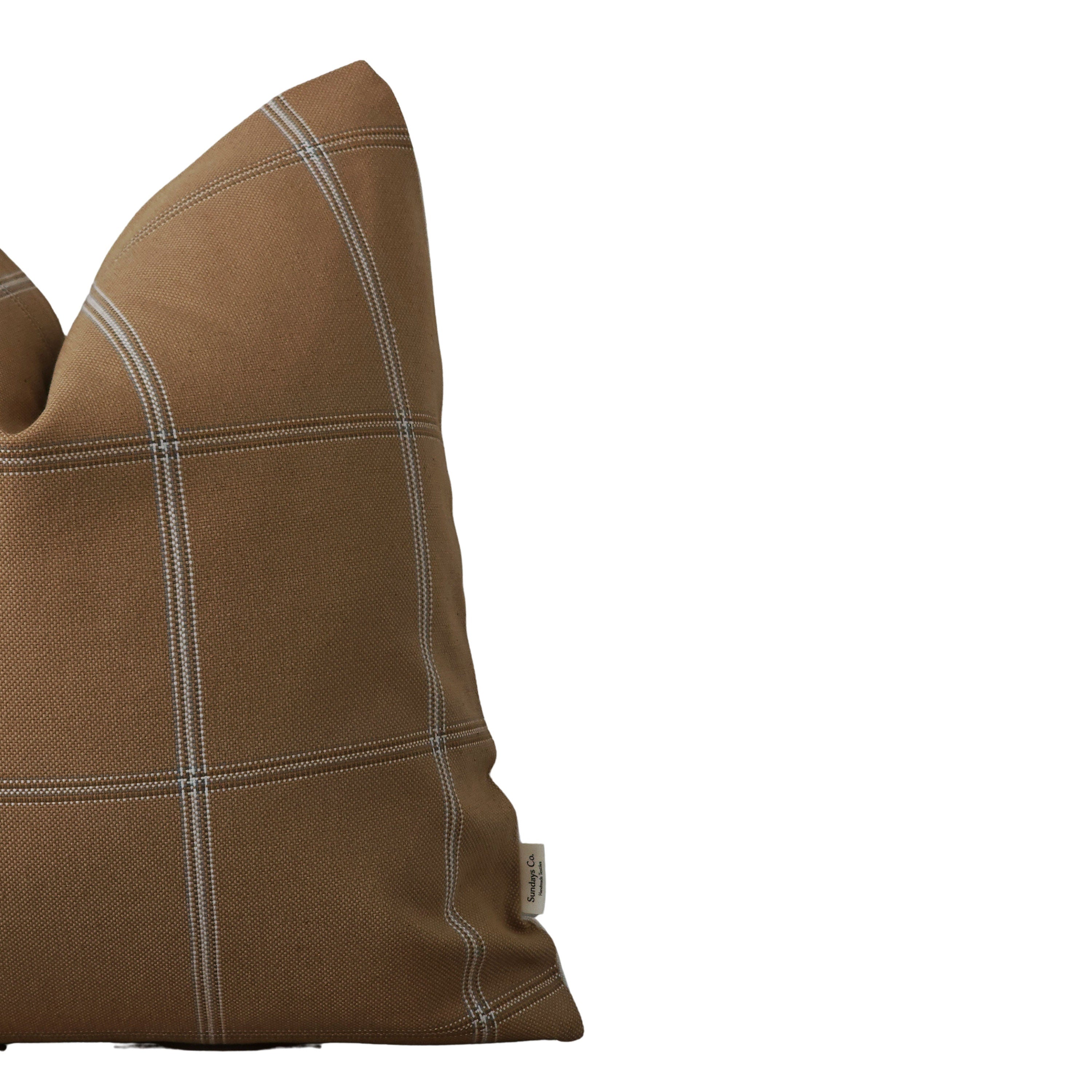 BEN || Brown Check Neutral Throw Pillow, Warm Toned Plaid Throw Pillow, Rustic Check Throw Pillow.