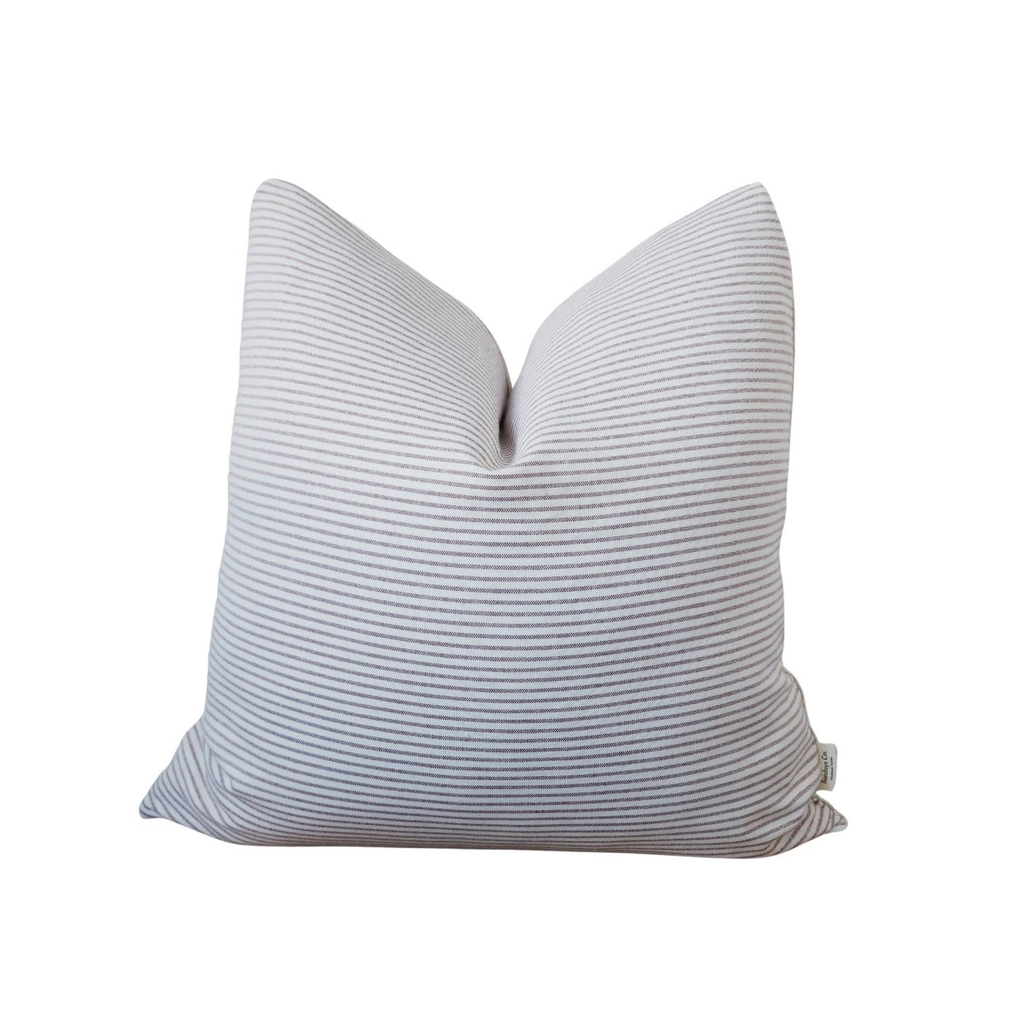 WINSTON || Red and White Ticking Stripe Throw Pillow Cover. Neutral White Throw Pillow, Stripe Throw Pillow.