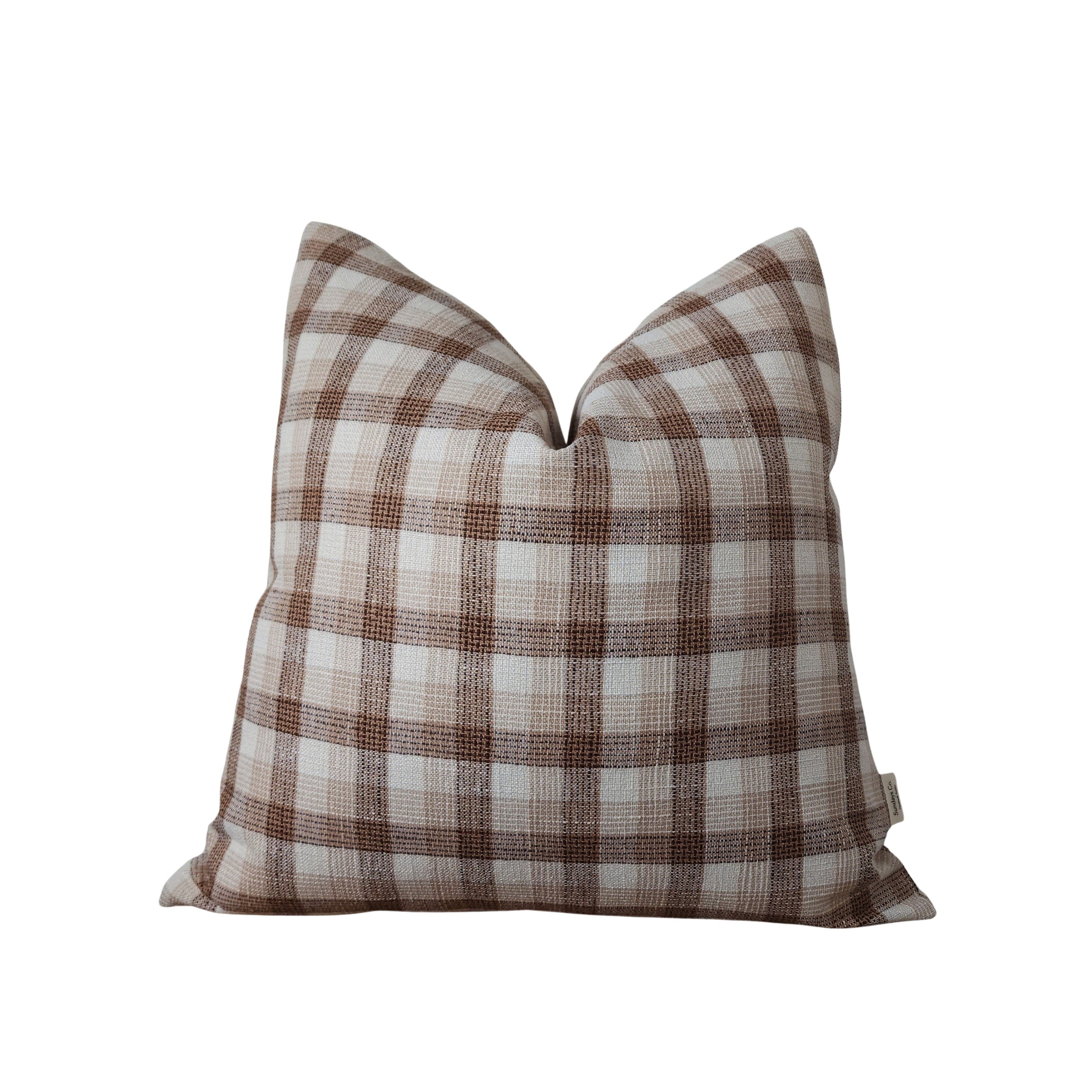 VERN || Rustic Plaid Throw Pillow, Brown and Rust Farmhouse Throw Pillow. Country Check Throw Pillow Cover, Traditional decor (RTS)