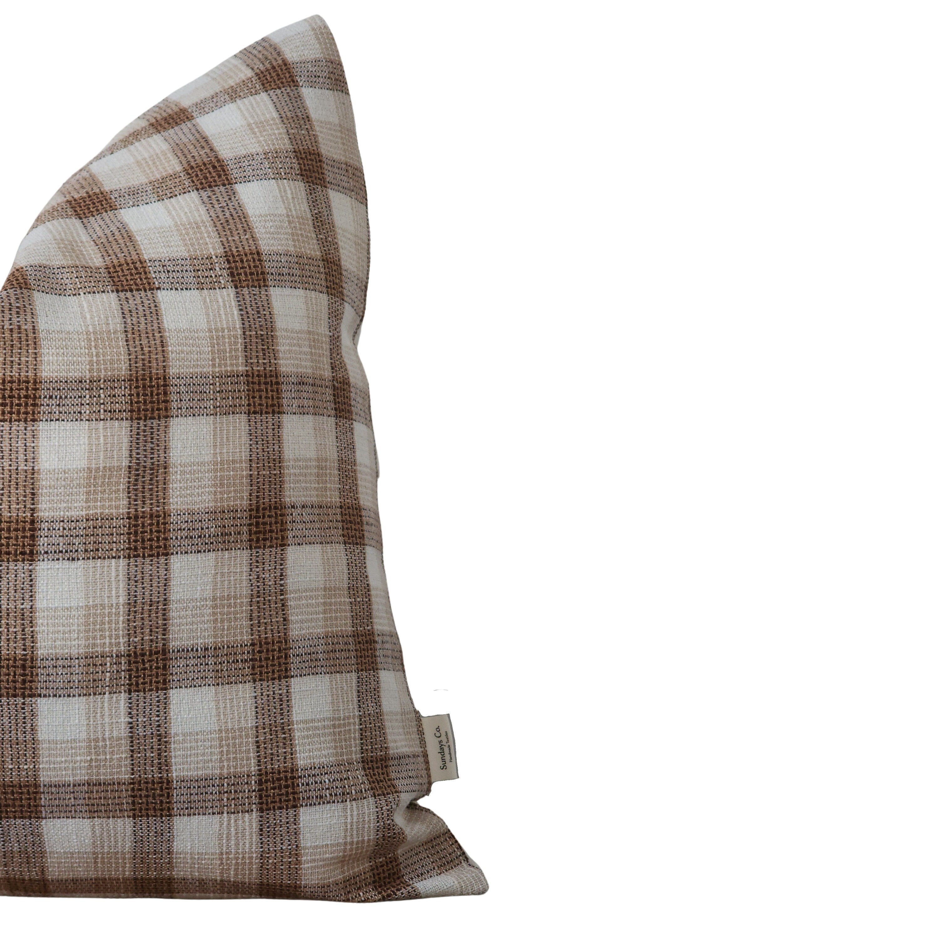 VERN || Rustic Plaid Throw Pillow, Brown and Rust Farmhouse Throw Pillow. Country Check Throw Pillow Cover, Traditional decor (RTS)