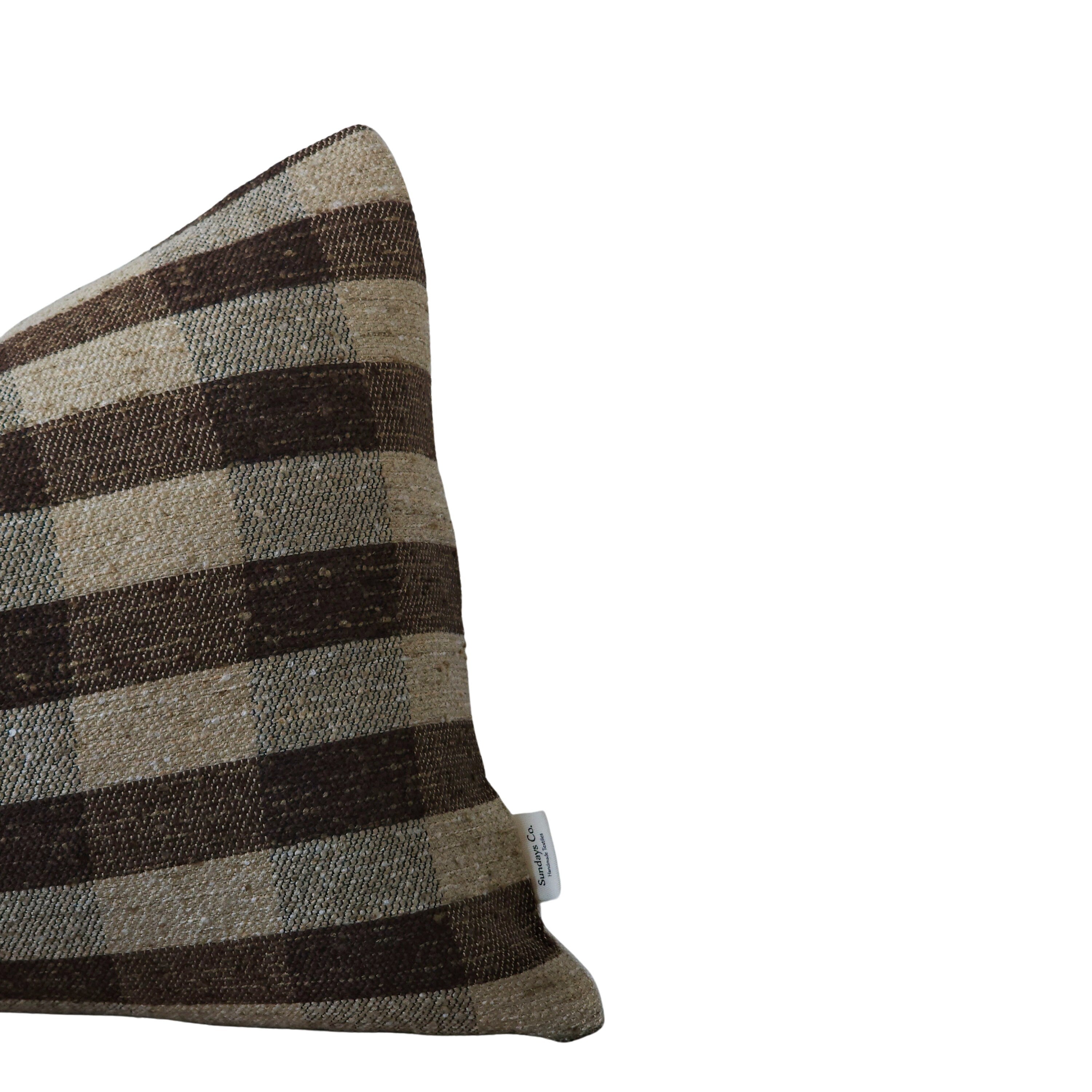 JACK || Brown and Tan Check Throw Pillow Cover. Warm Toned Check Throw Pillow, Brown Plaid Textured Throw Pillow Cover. (RTS)