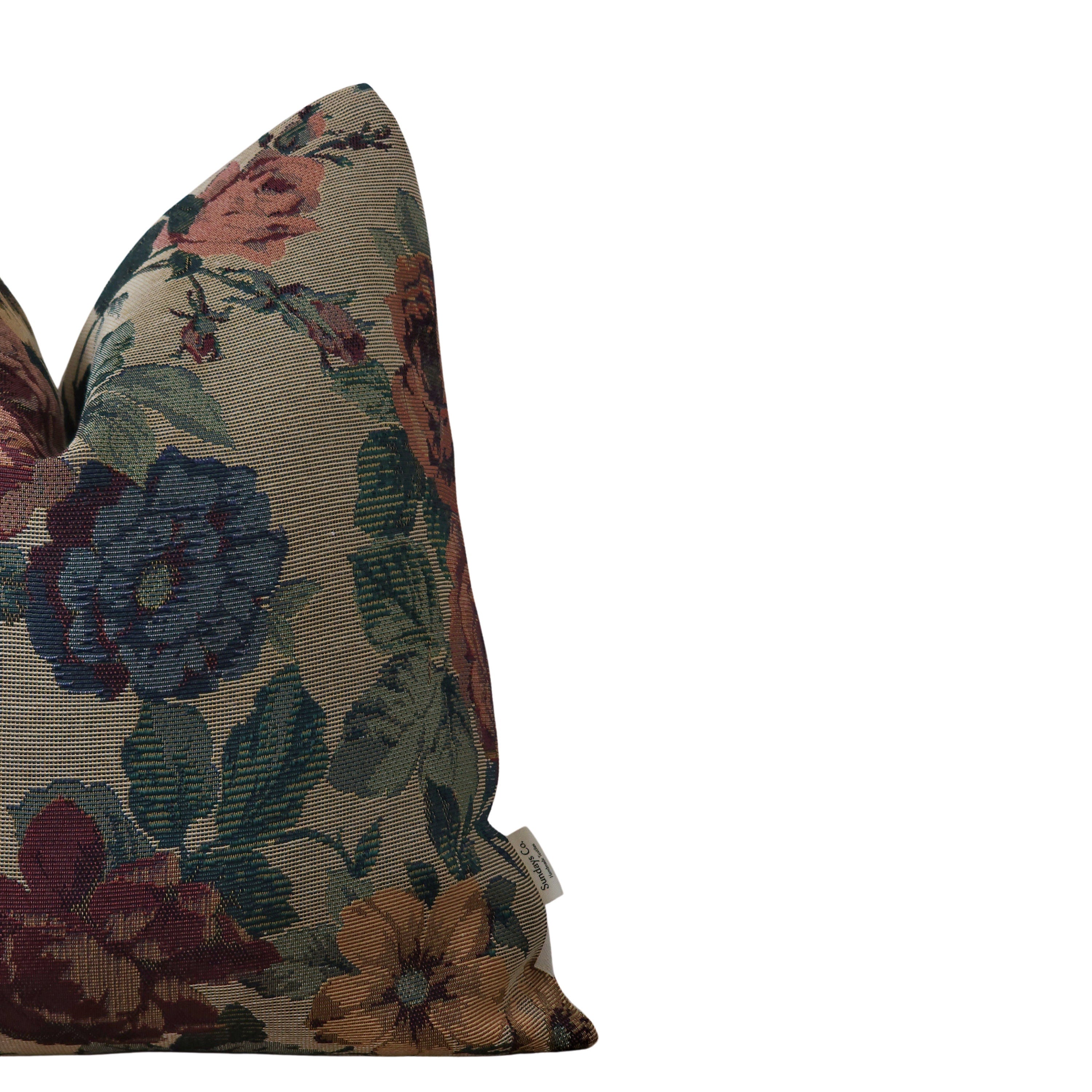 Throw Pillow Sets || Floral Tapestry, Neutral Aztec and Vintage Wool Throw Pillow Set