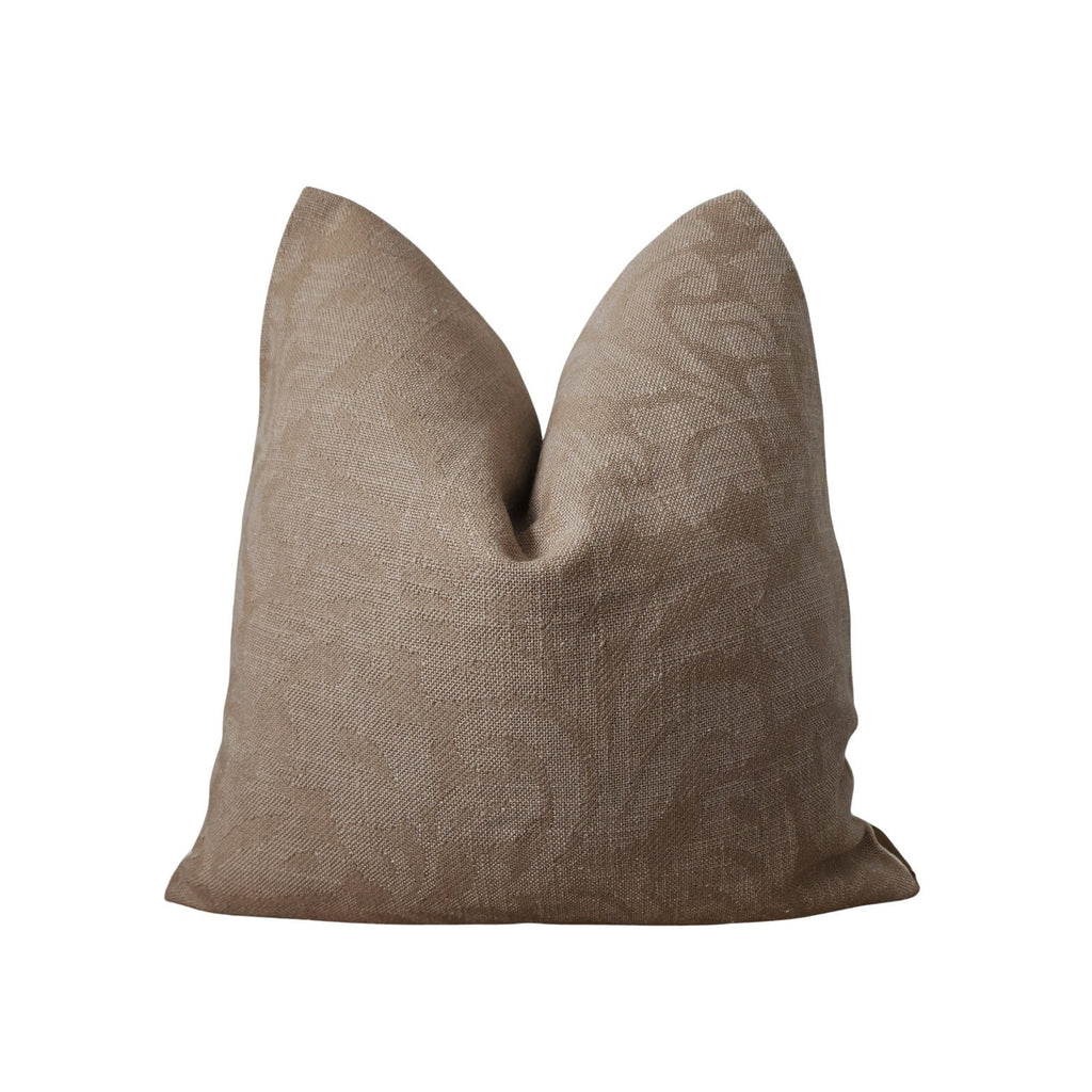BEVERLY || Beige Floral Embroidery Throw Pillow Cover. Neutral Floral Throw Pillow Cover.