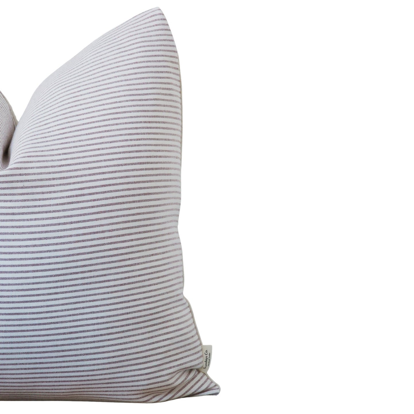 WINSTON || Red and White Ticking Stripe Throw Pillow Cover. Neutral White Throw Pillow, Stripe Throw Pillow.