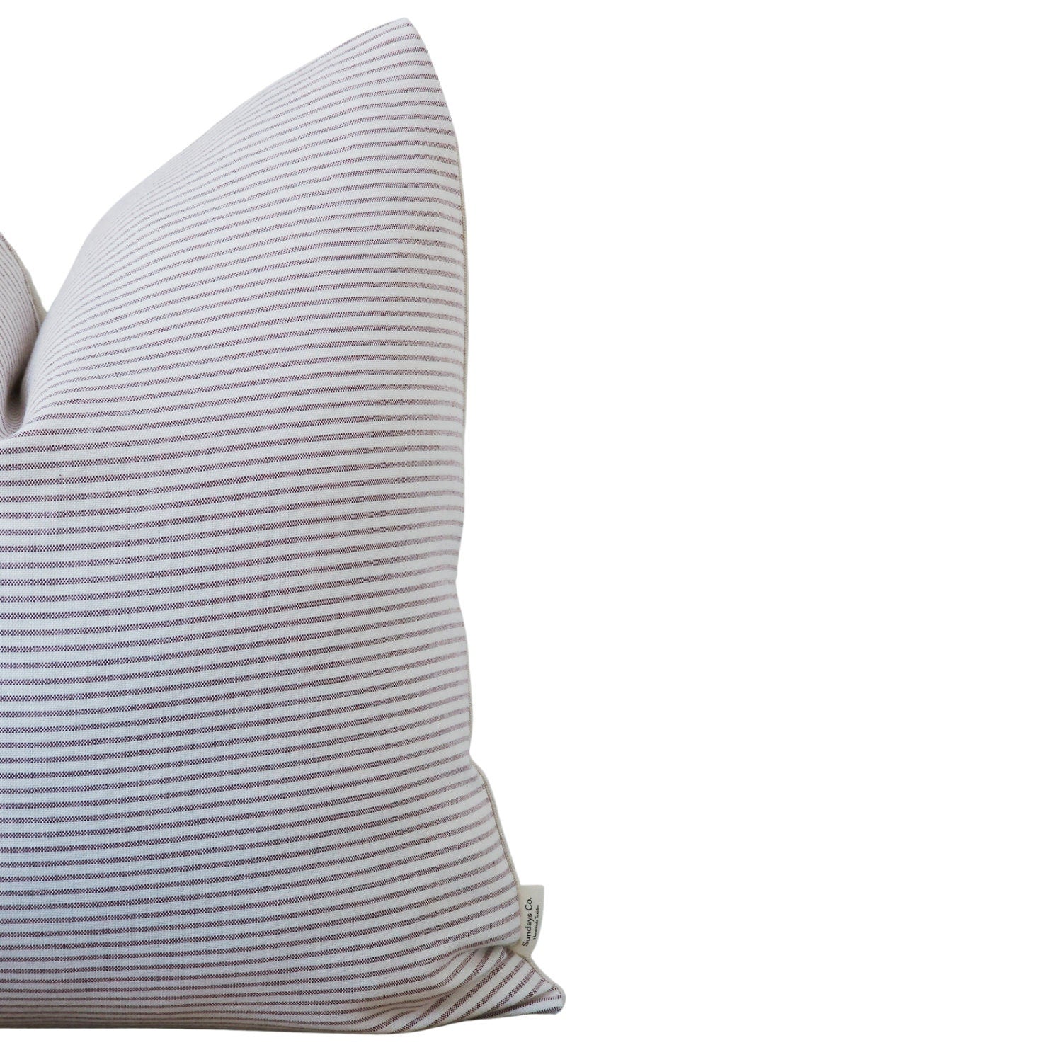 WINSTON || Red and White Ticking Stripe Throw Pillow Cover. Neutral White Throw Pillow, Stripe Throw Pillow.