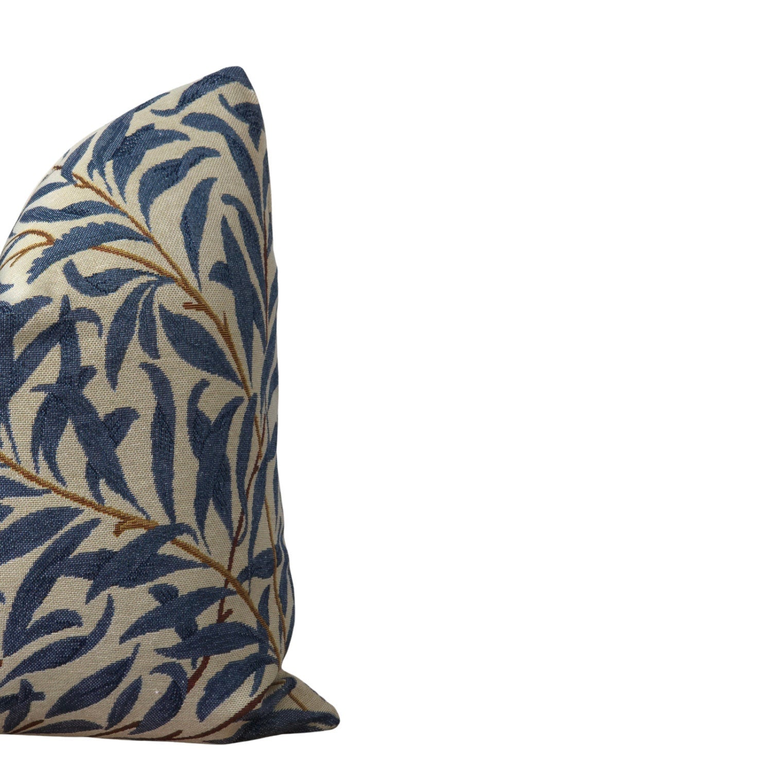 GWENETH || Blue Floral Tapestry Throw Pillow, Vintage Inspired French Tapestry Pillow. Bold Floral Pillow Cover with High Texture