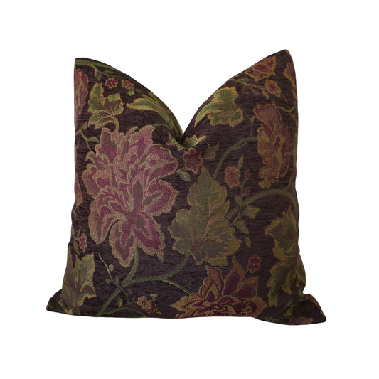Regal Jewel-Toned Floral 20x20 Pillow Cover – Luxurious Tapestry for Opulent Interiors