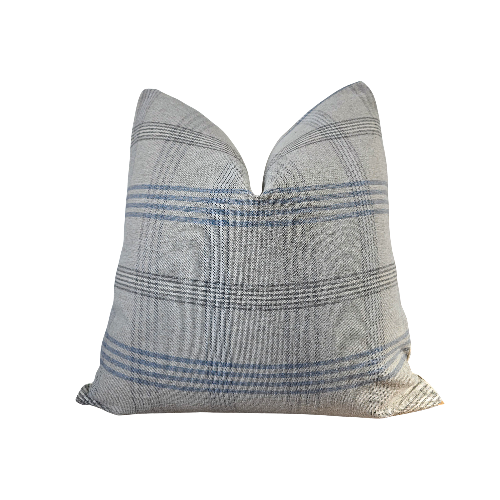 Neutral Gray Plaid Throw Pillow Cover - Classic Woven Texture - Modern Farmhouse Style