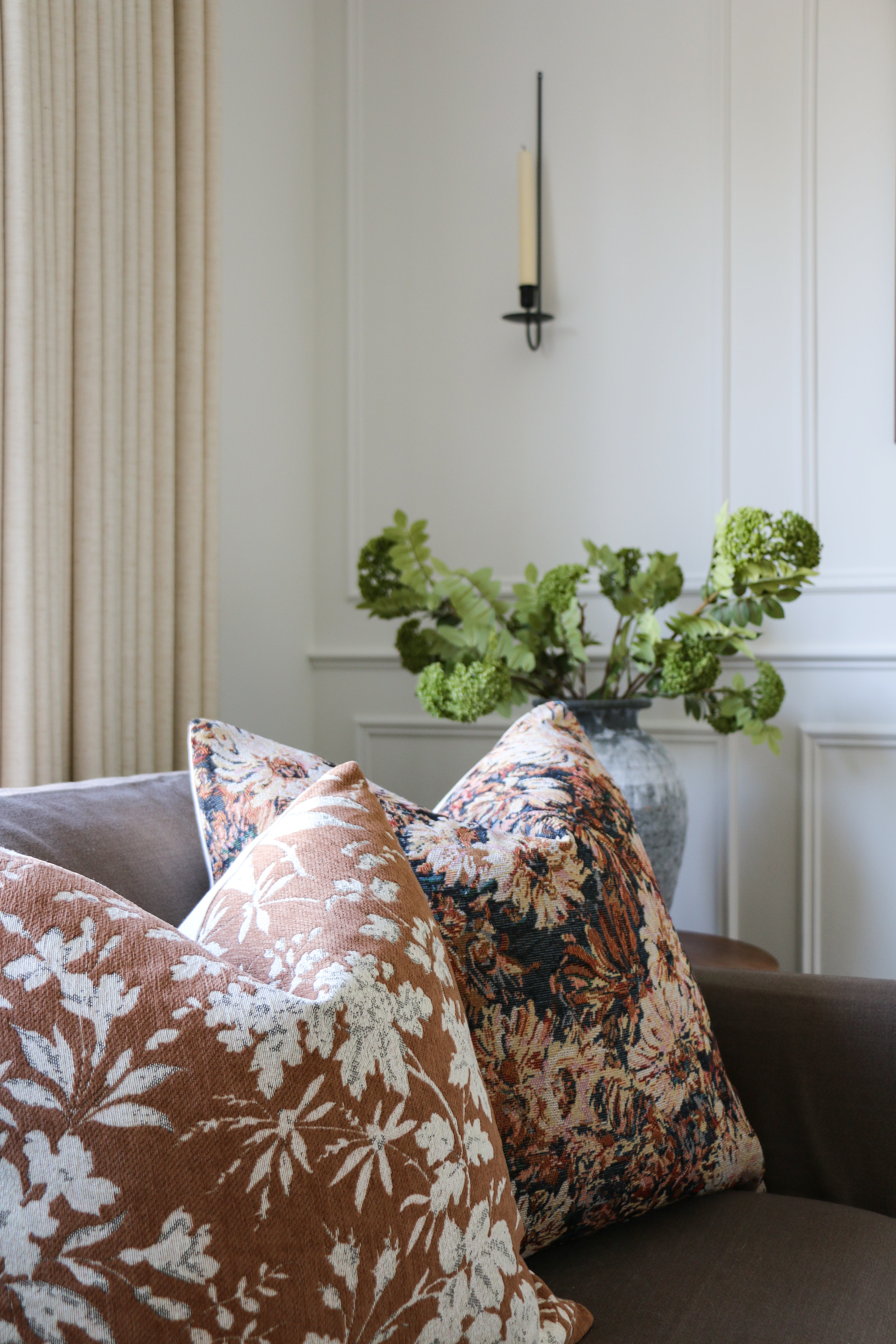 Espresso Tapestry Throw Pillow Cover