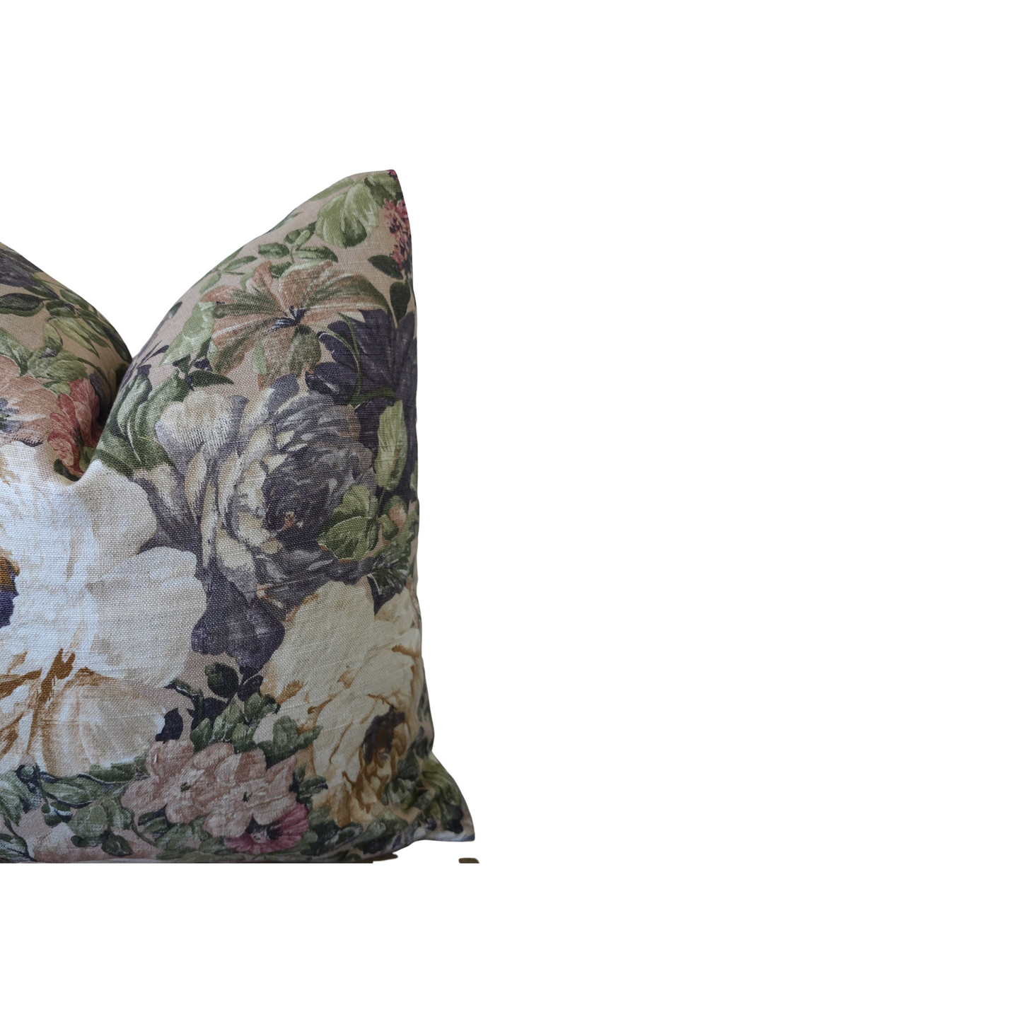 Elegant Grand Floral 20x20 Pillow Cover – Earthy Tones & Timeless Charm