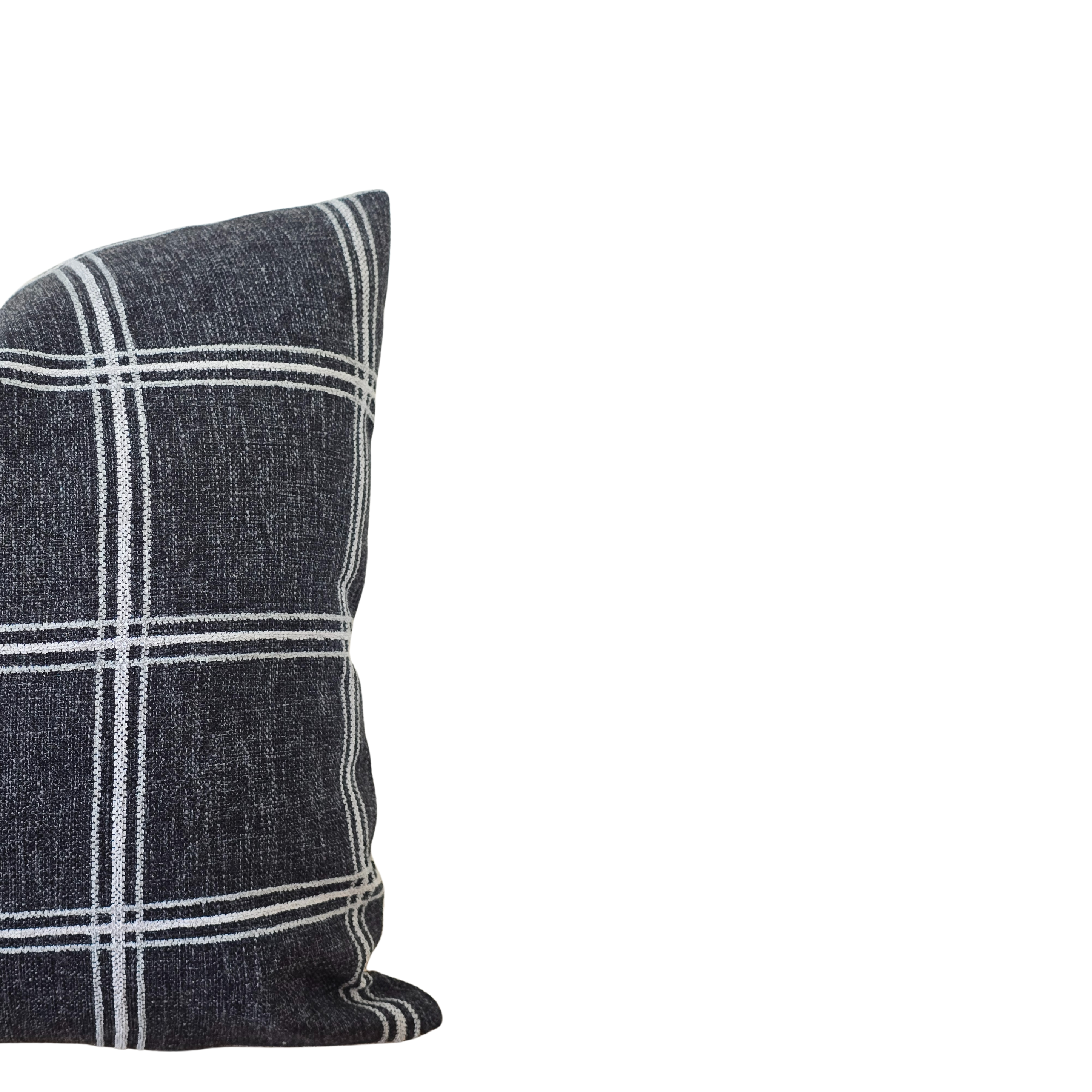 Highland Charcoal Plaid Pillow Cover