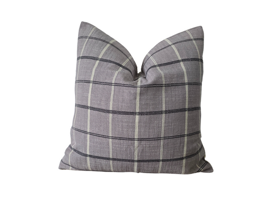 Gray Check Pillow With Lavender Undertones