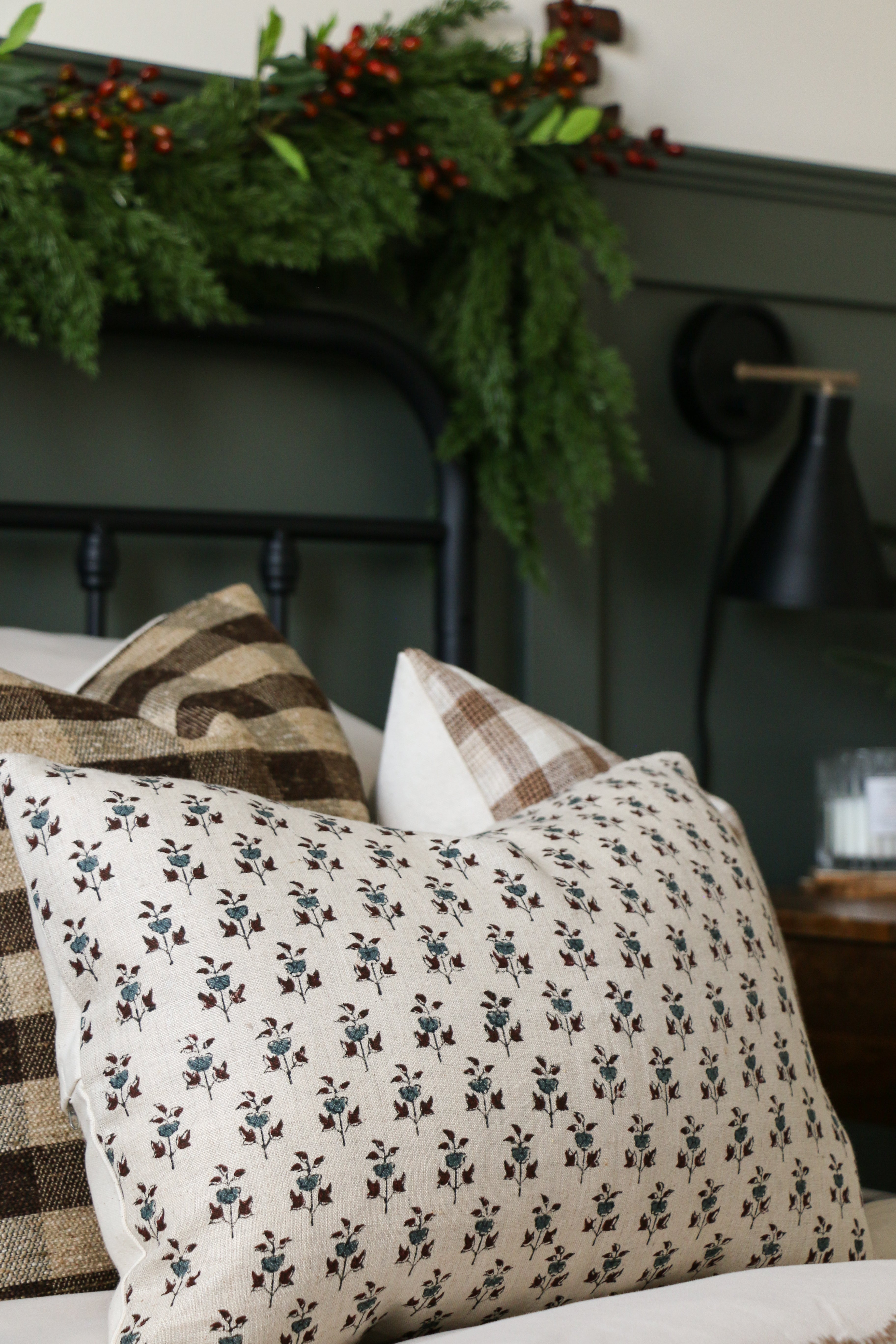 BECKETT || Hand Block Printed Floral Throw Pillow Cover