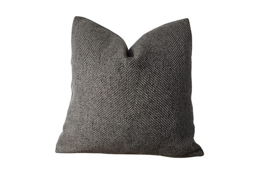 Brown Tweed Throw Pillow Cover