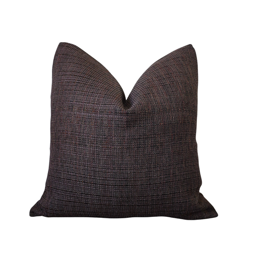 Plum Woven Textured Throw Pillow Cover 20x20