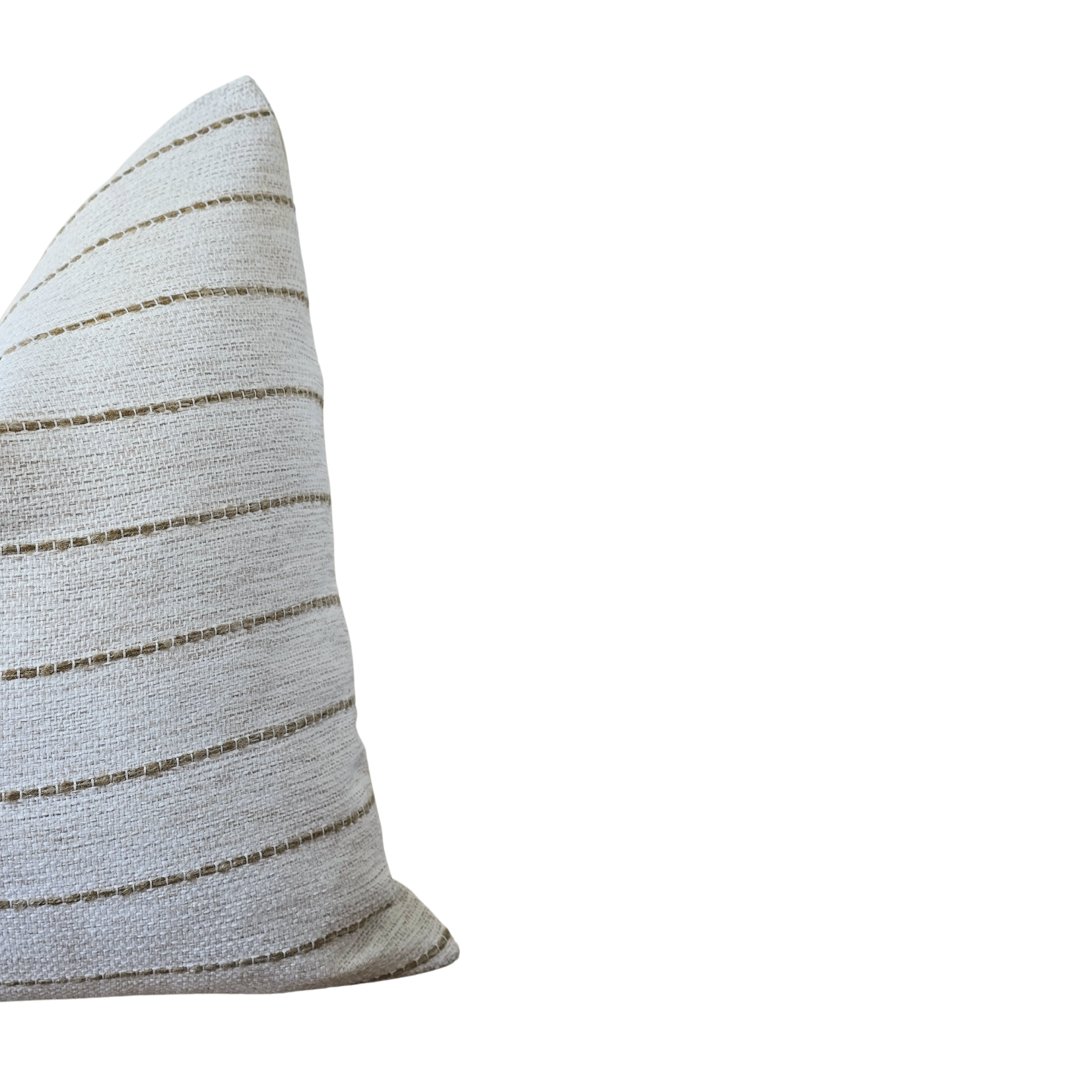 Horizon Ivory & Gold Textured Stripe Pillow Cover