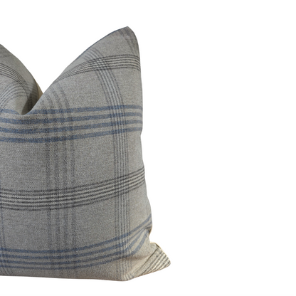 Neutral Gray Plaid Throw Pillow Cover - Classic Woven Texture - Modern Farmhouse Style
