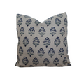 Blue Block Print Throw Pillow