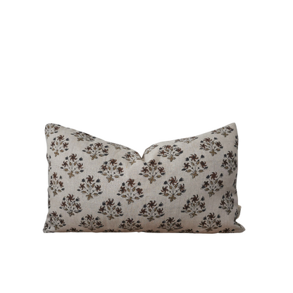 MILLIE || Hand Block Printed Floral Throw Pillow Cover. (RTS)
