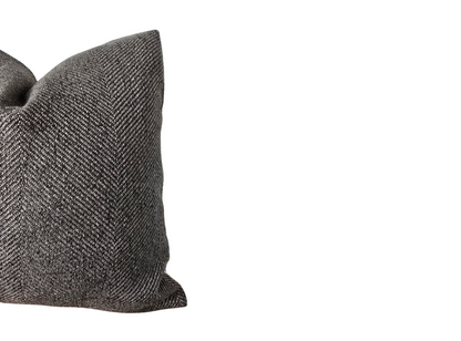 Brown Tweed Throw Pillow Cover