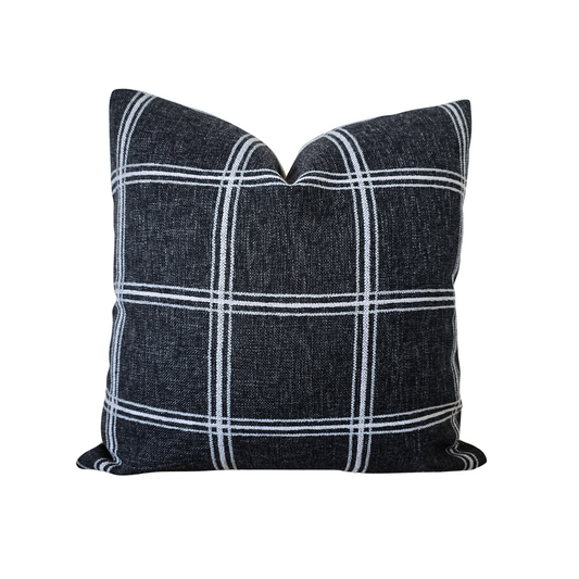 Highland Charcoal Plaid Pillow Cover