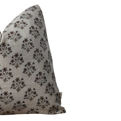 MILLIE || Hand Block Printed Floral Throw Pillow Cover. (RTS)