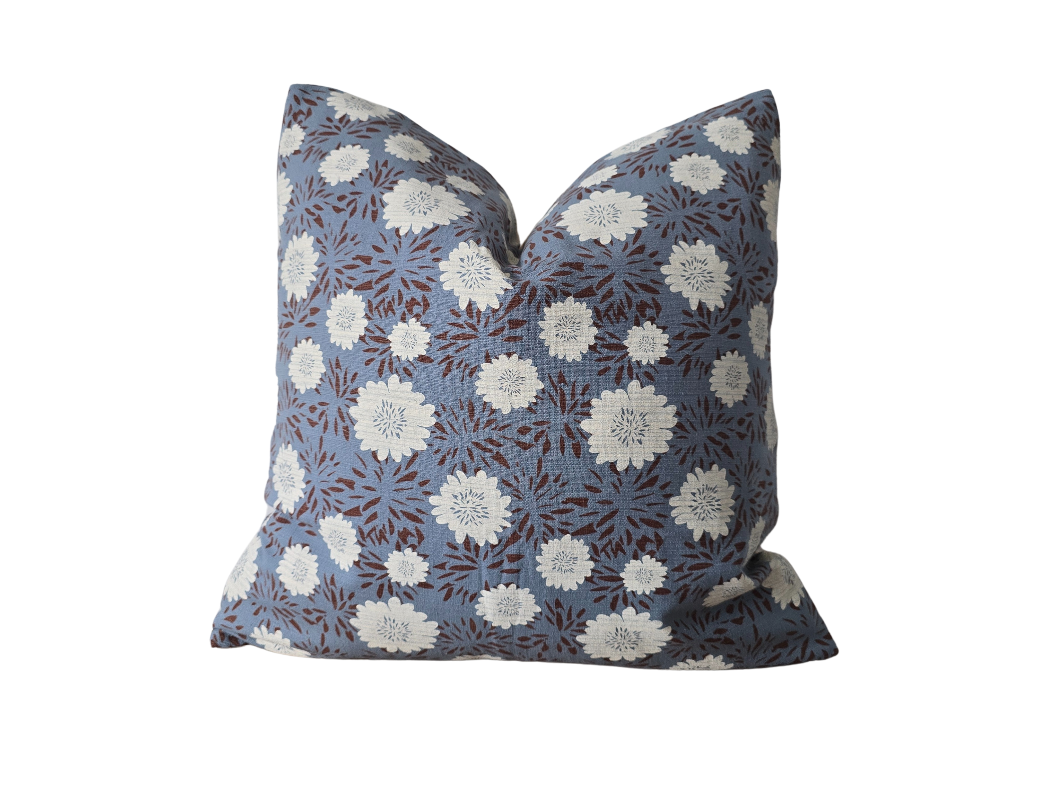 Blue Floral Paint Pillow