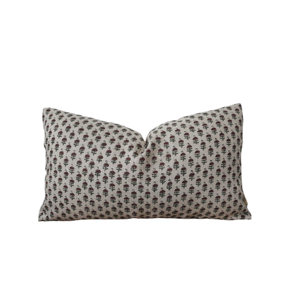KELSEY || Dainty Flower Hand Block Print Throw Pillow Cover.