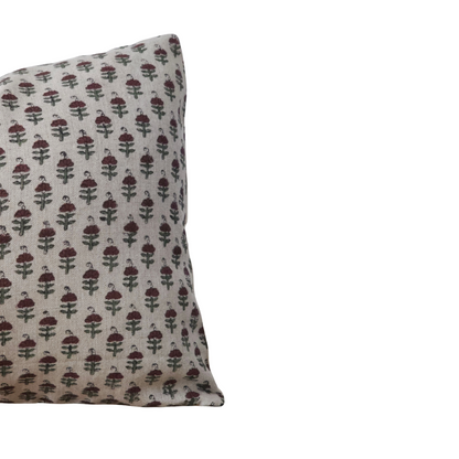 KELSEY || Dainty Flower Hand Block Print Throw Pillow Cover.