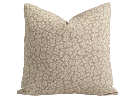 Neutral Leopard Print High Texture Pillow