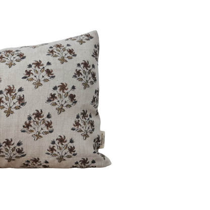 MILLIE || Hand Block Printed Floral Throw Pillow Cover. (RTS)