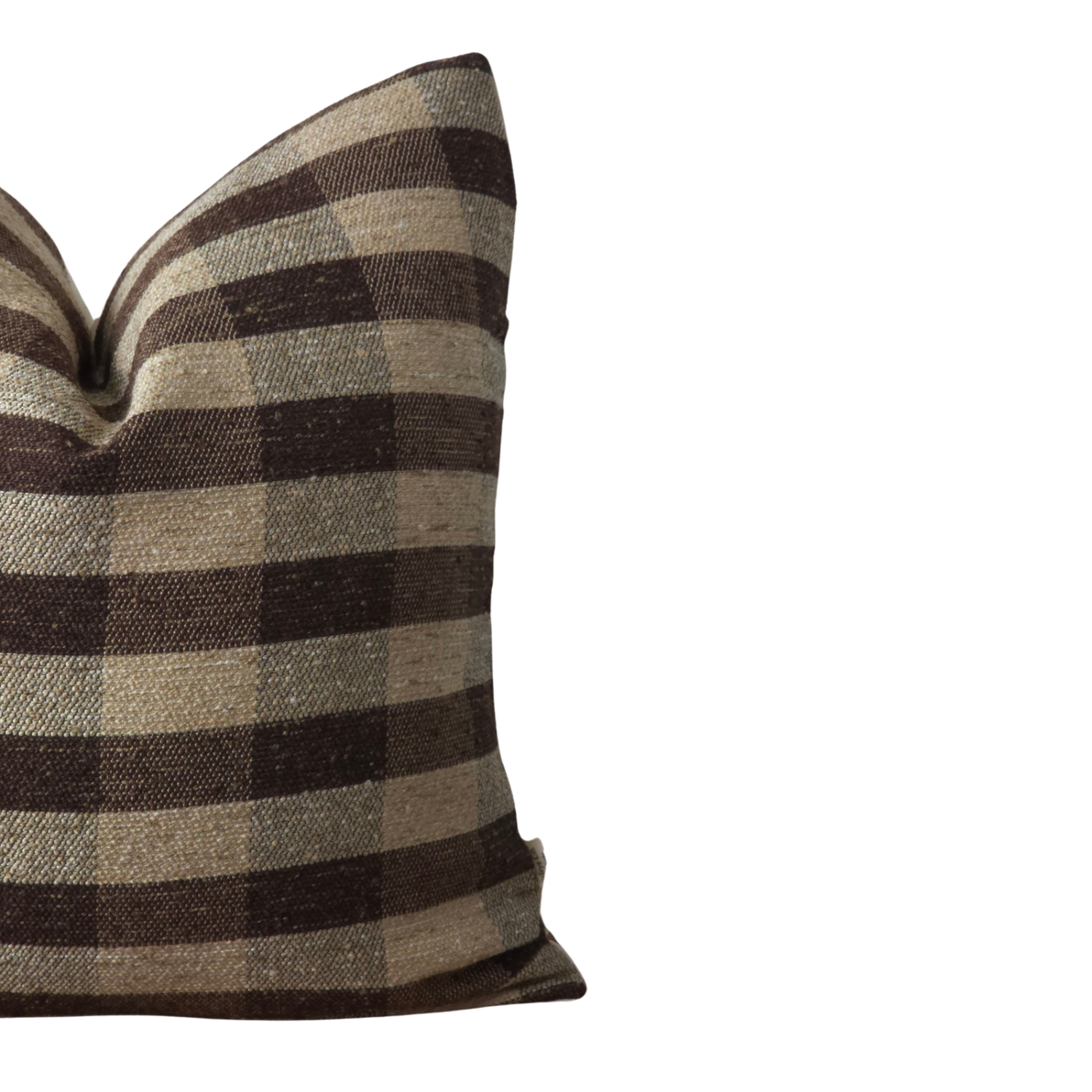 JACK || Brown and Tan Check Throw Pillow Cover. Warm Toned Check Throw Pillow, Brown Plaid Textured Throw Pillow Cover. (RTS)