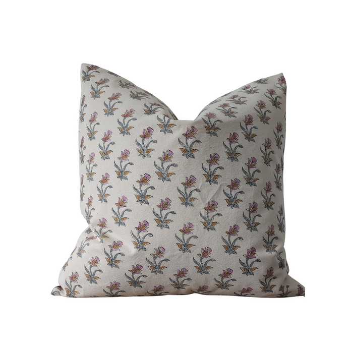 "Mila" Blush Floral Printed Throw Pillow