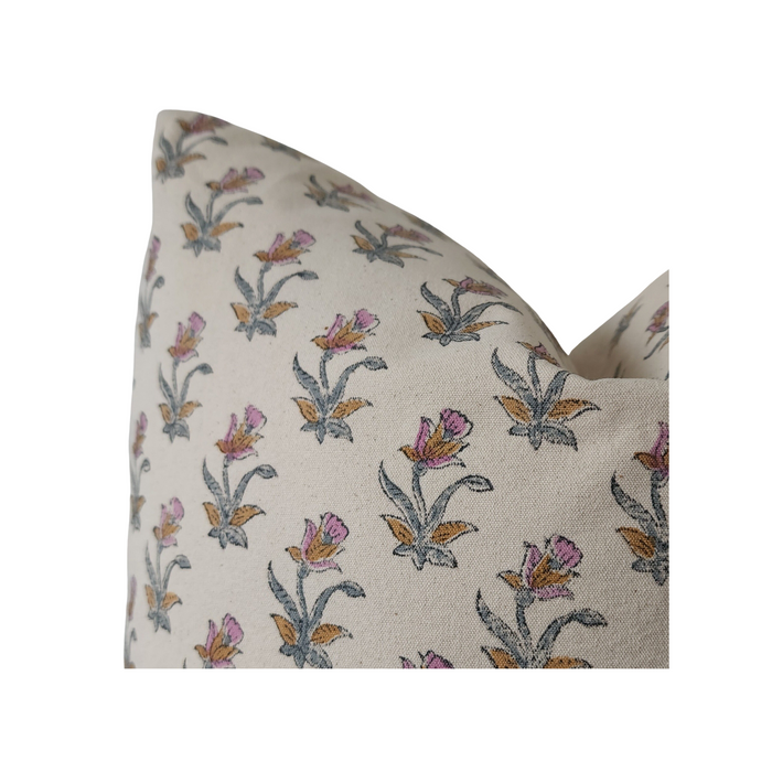 "Mila" Blush Floral Printed Throw Pillow
