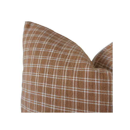 "Valorie" Rust Toned Check Throw Pillow