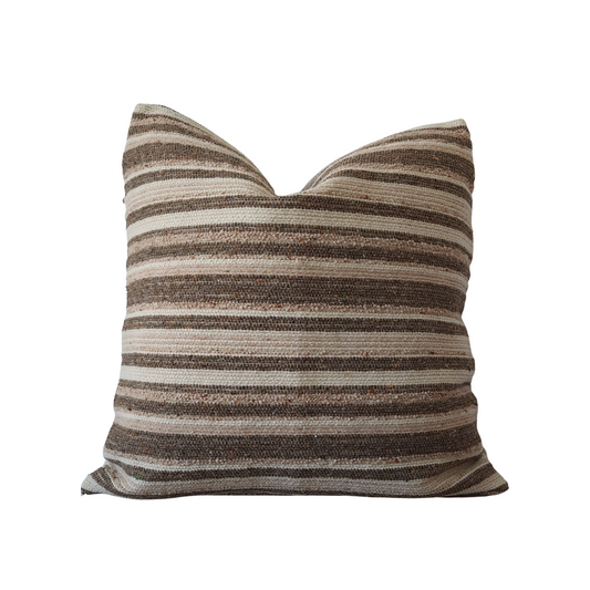 “Della” Wool Striped Throw Pillow