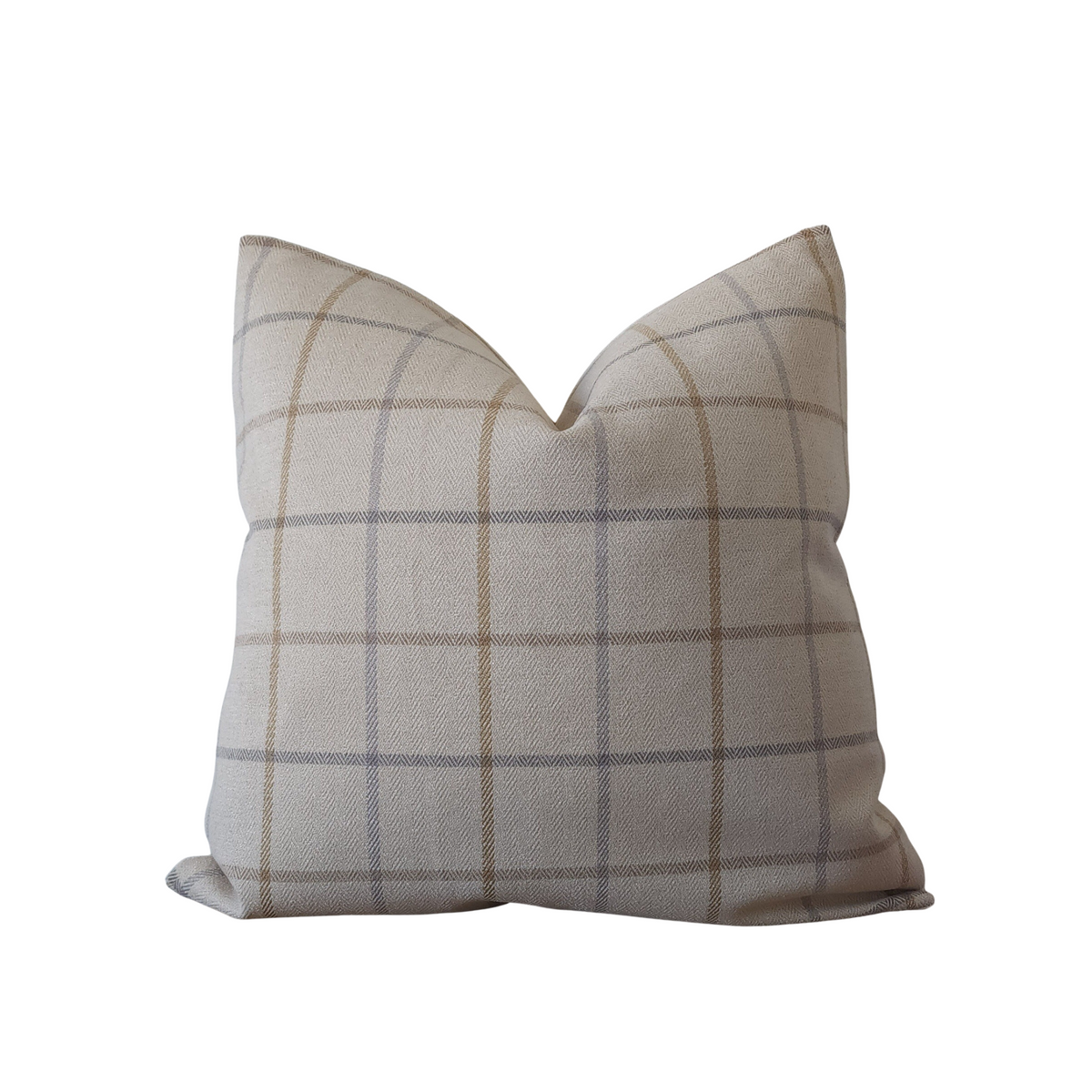 “Clyd” Neutral Check Pattern Throw Pillow