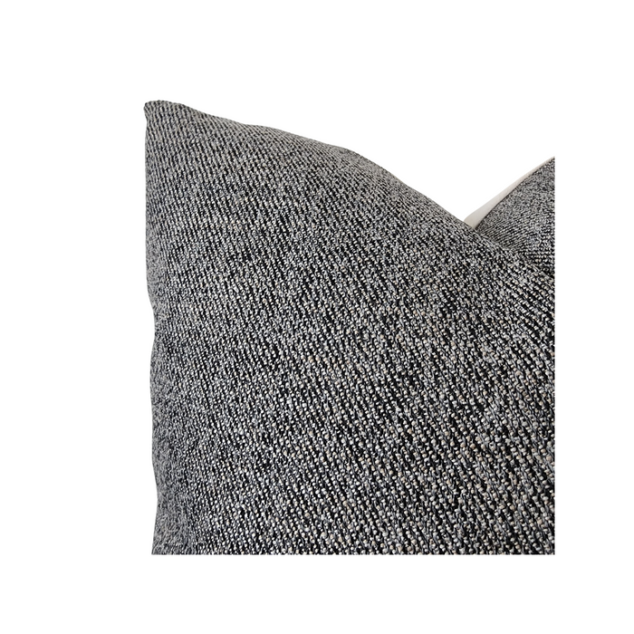 “Ramsay” Black and White Textured Throw Pillow